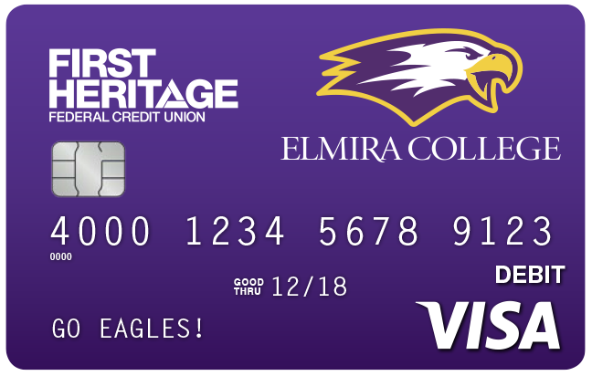 Elmira College Spirit debit card.
