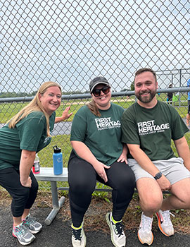 Jenny, Cheyenne and Zach at the Kickball Tournament.