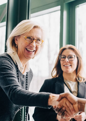 Woman shaking hands